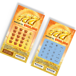Carte à gratter promotionnelle personnalisée à thème or, impression par estampage à chaud, ticket de loterie, vente en gros d'usine - Product Image 2