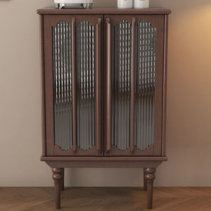 American Style Solid Wood Tall Sideboard Retro Black Living Room <b>Cabinet</b> <b>Storage</b> Bookcase Wine <b>Cabinet</b> - Product Image 3