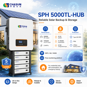 อินเวอร์เตอร์จัดเก็บพลังงานออลอินวัน CHASUN 5000W <span class=keywords><strong>SPH</strong></span> 5000TL-HUB แบบแยกส่วนและสามารถวางซ้อนกันได้ 2 MPPT 16A IP20 <span class=keywords><strong>0</strong></span>.75C รองรับการชาร์จเร็ว สำหรับบ้านและธุรกิจ - Product Image 2