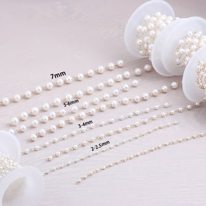 14K altın dolgulu kablo zinciri boncuklu 2-7mm beyaz yuvarlak su taze inci DIY kalıcı kolye bilezik yapımı için aksesuarlar - Product Image 3