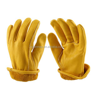Guantes de Trabajo de Piel de Vacuno con Costuras Plegadas Exquisitas, Puño Elástico Ajustable, Sin Forro, para Operaciones Mecánicas de Precisión - Product Image 1
