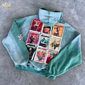 100% Cotton Custom Embroidered Sweatshirt <b>Hoodie</b> Streetwear OEM Chenille Embroidery <b>Hoodie</b> Custom Logo Fleece Hoodies <b>Men</b> - Product Image 2