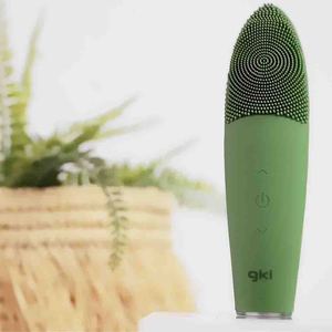 Cepillo de limpieza facial eléctrico verde con niveles de potencia ajustables para limpieza profunda y exfoliación - Product Image 3