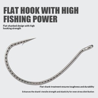 Hameçons de pêche au morue en acier au carbone renforcé à 20 écussons, modèle 8003, pour la pêche au requin ; leurres souples pour la pêche en mer, montage Wacky, Drop-Shot