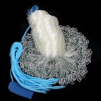 Filet de pêche robuste en maille de pneu avec fond lesté en chaîne renforcée, poids de 1 lb par pied, filet de pêche anti-déchirure pour la pêche en eau peu profonde