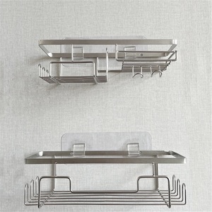 Zinc Alloy Punch-Free <b>Corner</b> Bathroom Rack <b>Standing</b> Mount Household Toilet Soap Rack Toiletries Storage Rack Modern Hotel Use - Product Image 2