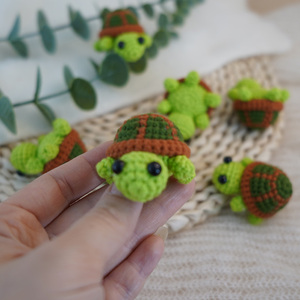 Juguete de Peluche de Tortuga <span class=keywords><strong>Verde</strong></span> Hecho a Mano, Adorable Muñeco de Tortuga Marina <span class=keywords><strong>Amigurumi</strong></span> para Regalo Infantil, Decoración con Temática Oceánica, Anime - Product Image 2