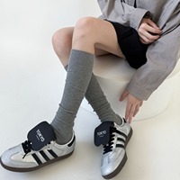 Chaussettes japonaises style JK pour femmes, en coton, côtelées, fines, amincissantes, respirantes, mi-mollet, pour dames