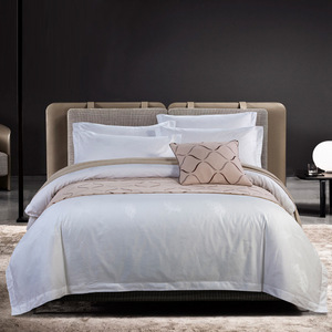 Bông khách sạn Duvet cover bedsheet <span class=keywords><strong>bedding</strong></span> <span class=keywords><strong>Set</strong></span> Chất lượng cao thoải mái và mềm mại đồng bằng tấm <span class=keywords><strong>OEM</strong></span> Dịch vụ dệt 60 rắn Lớp Một - Product Image 4
