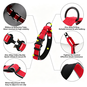 <b>Dog</b> <b>Collar</b> Medium <b>Large</b> <b>Dog</b> Golden Ruffle Shepherd Outdoor Tactical <b>Collar</b> Explosion Proof Dash <b>Dog</b> Traction Rope Necklace Whole - Product Image 4