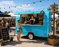 Camionnette à glaces miniatures ORANGE de 10 pieds, galvanisée à chaud, avec chauffage intégré, pour café, pizza, beignets, churros, pop-corn, bar mobile