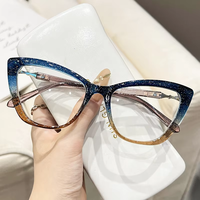 Monture de lunettes QUEJOEY TR, dégradé tendance, unisexe, sans maquillage, verres PC photochromiques, anti-lumière bleue, œil de chat, personnalité, toutes occasions