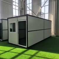 Maison conteneur pliable de 20 pieds, maison modulaire préfabriquée pliable pour habitation ou bureau