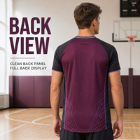 Kaos Latihan Basket Pria Custom, Cepat Kering, Lengan Raglan, Kerah V, Detail Kontras, untuk Latihan Tim Basket