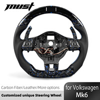 Volant en fibre de carbone LED personnalisé pour Golf GTI GTS R GLI GTD MK7 MK6 MK5 MK4 2010-2014 Modèles anciens