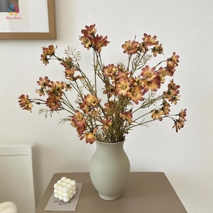 Fleur artificielle Cosmos de 80 cm, tige longue, <span class=keywords><strong>multi</strong></span>-têtes, fleurs sauvages en tissu avec bourgeons pour grand <span class=keywords><strong>vase</strong></span>, décoration intérieure - Product Image 3