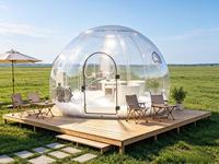 Dôme transparent pour glamping en plein air, maison bulle en PC, imperméable, préfabriquée, chambre étoilée pour hôtel, camping, villa