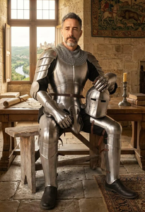Armadura Completa de Acero de Caballero Barbuta Hecha a Mano, Armadura Medieval de Guerrero con Casco para Recreación Histórica, Exhibición y Cosplay - Product Image 3