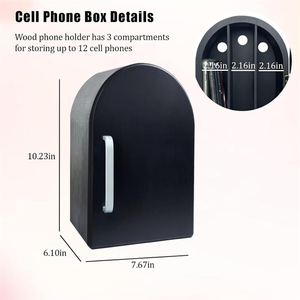 Boîte de rangement pour téléphones en bois de qualité supérieure, boîte de rangement pour téléphone portable avec trous de charge pour la décoration de la maison - Product Image 2