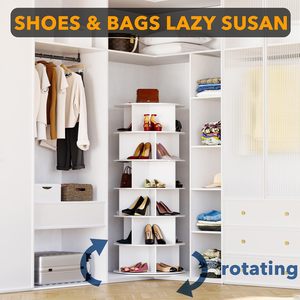 Rotating Shoe Rack 7 Tier Round Multi Layer <b>Storage</b> Stand For Bedroom And Living Room - Product Image 4