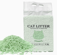 Sable pour chat en tofu 2kg, 100% naturel, écologique, sans poussière, en forme de bande de 2,0 mm, agglomération rapide, contrôle des odeurs, jetable aux toilettes