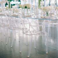 Chaises Ghost empilables en plastique de conception européenne pour banquets, dîners, événements, hôtels et réceptions - Vente en gros