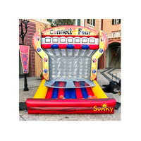 Jeux de carnaval 4 en 1 les plus populaires gros crayon corne de taureau tic tac toe lancer anneau jeu gonflable
