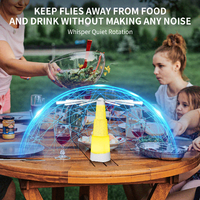 Ventilateur anti-moustiques portable à pales souples pour intérieur et extérieur – Empêche les insectes de s'approcher des aliments sur les tables