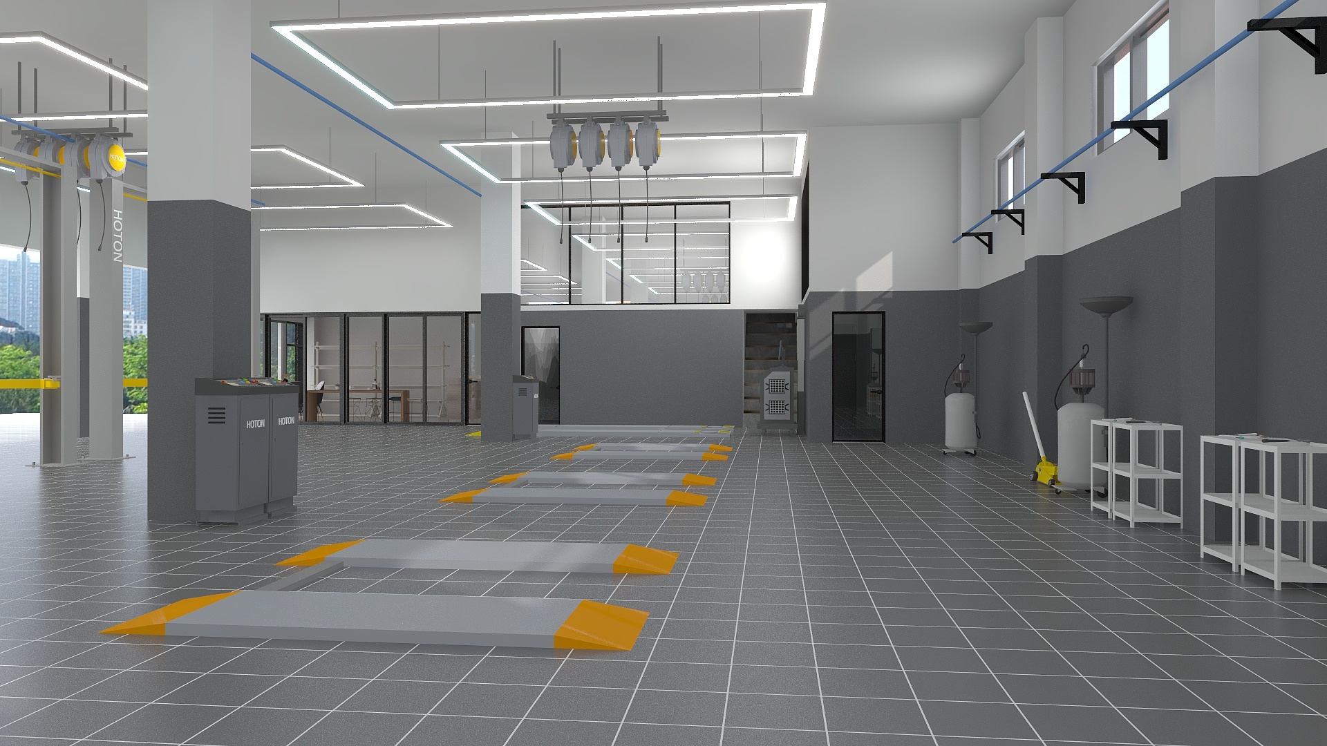 Design car workshop and provide full set equipment and on line install support