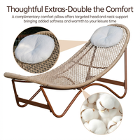 Meilleure vente : Chaise longue en rotin Meiqi moderne et écologique, convertible siège-dépose, avec table d'appoint, pour extérieur/cour, forme lune, idéale pour parcs et hôtels