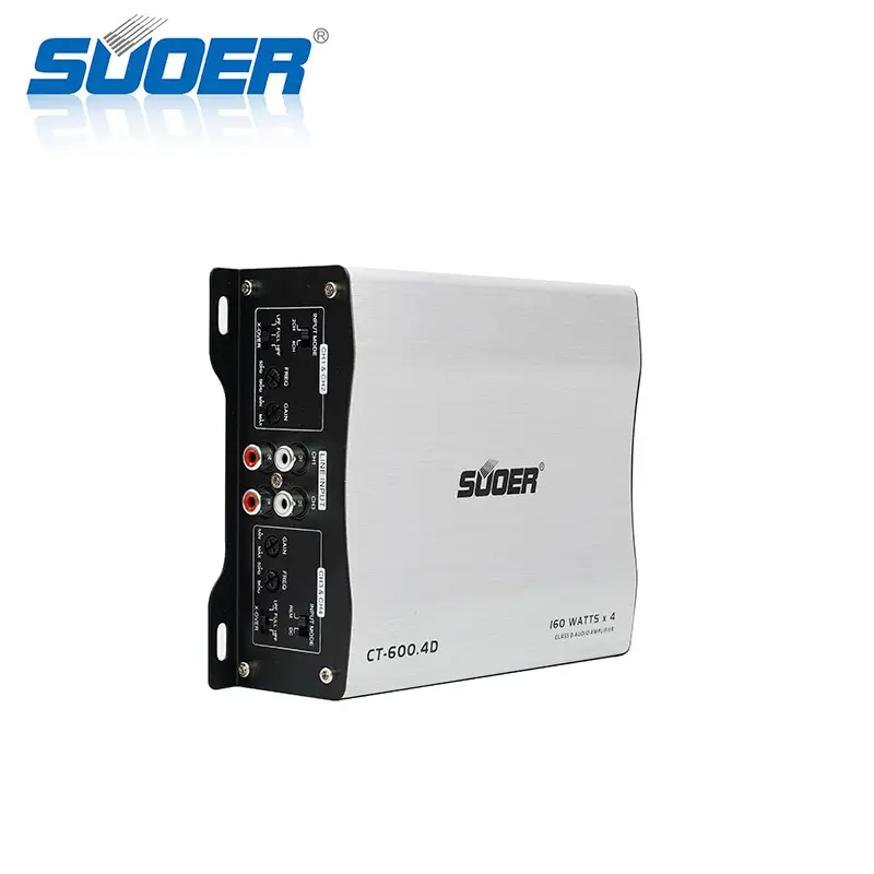 Suoer CT-600.4D-U 4 channel car power amplifier full range class D amplifier for car