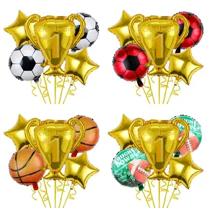 CompetiçãoEsportiva Troféu Futebol Futebol Basquete Beisebol Golfe Filme Alumínio Balão Esportes Festa Decoração Foil Balões