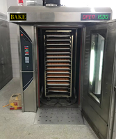 Four à boulangerie automatique à 32 plateaux, four rotatif diesel pour la cuisson française, mini-four à vendre