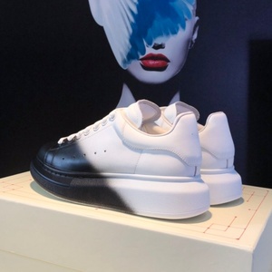 Men's and women's platform shoes black and white color sport shoes luxurious designer lace-<b>up</b> skate shoes - Product Image 5