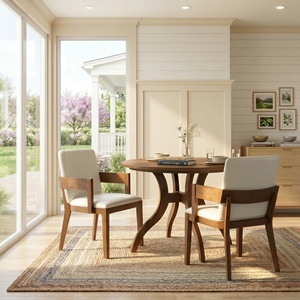 Ensemble de 2 chaises de salle à manger modernes en bois noir et cuir PU blanc brillant avec dossier, pour la maison, le bureau et l'hôtel - Product Image 2