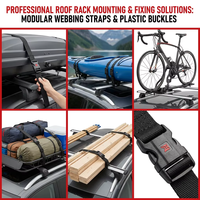 Ensemble de sangles en nylon avec boucle en plastique et ajusteur coulissant à came pour accessoires de fixation de cargaison sur le toit de voiture