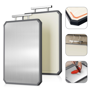 Tagliere 2 in 1 in titanio e acciaio inossidabile per carne e verdure, lavabile in lavastoviglie - Product Image 1