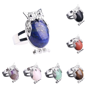 All'ingrosso di alta qualità accessori di gioielli creativi di moda naturale forma ovale <span class=keywords><strong>gufo</strong></span> <span class=keywords><strong>anello</strong></span> - Product Image 3
