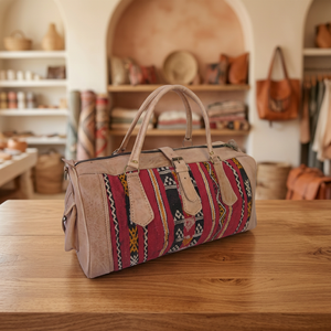 Bolsa de Viaje Clásica de Lona con Cierre de Cremallera, Asa Suave, Diseño Estampado Rojo para Mujer - Product Image 6