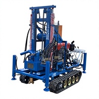 Foreuse rotative hydraulique diesel Liyo Crawler pour puits d'eau, avec boîte de vitesses, pompe, moteur, portable, pour usage agricole et de construction, 200m