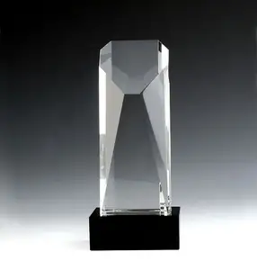 Manufacturer Wholesale Business Gift Blank Custom 3d Laser Engrving Glass Awards Crystal Glass Trophies