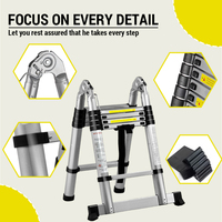 Échelle compacte en aluminium pliable, échelle télescopique à haute résistance pour une performance intensive