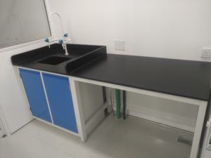 El mejor precio, mesa de laboratorio de farmacia Hexagonal móvil, fuente de alimentación ajustable Vintage para profesores, banco de laboratorio con fregadero - Product Image 6