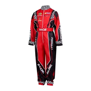 <span class=keywords><strong>Traje</strong></span> Clásico de Carreras de una Pieza Color <span class=keywords><strong>Rojo</strong></span> para Adultos y Niños, Uniforme de Cosplay y Entrenamiento de Karting para el Verano - Product Image 4