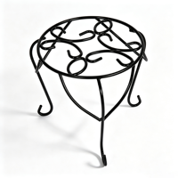 Support de plantes classique en fer forgé sur trépied, noir, revêtement poudré, antirouille, résistant aux intempéries, robuste, avec trou de drainage, lot de 6 pour la maison