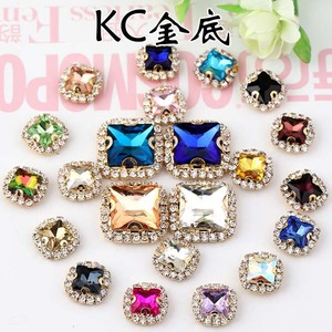 <b>Square</b> Rhinestone <b>Edging</b> 4-Hole Crystal Buckle DIY Headwear Accessories Loose Beads Wholesale Yiwu Origin - Product Image 3
