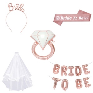 Accessori per Festa Nuziale: Fascia 'Bride to Be', Cerchietto da Sposa, Velo Nuziale, Palloncino in Alluminio, Bomboniere per Matrimonio - Product Image 3