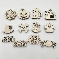 Décorations suspendues DIY effrayantes pour Halloween en contreplaqué : sorcière, citrouille et fantôme – Fournitures de fête et de décoration festive pour la maison