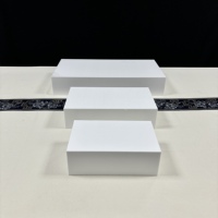 Gaojian – Ensemble de 3 présentoirs alimentaires en acrylique blanc brillant, écologiques, pour buffet, emballage carton, pour mariage