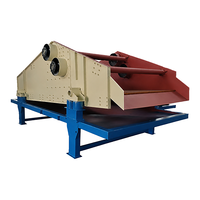 Crible vibrant beige sur mesure certifié ISO9001 avec goulotte de décharge rouge et cadre de support bleu pour la déshydratation minière